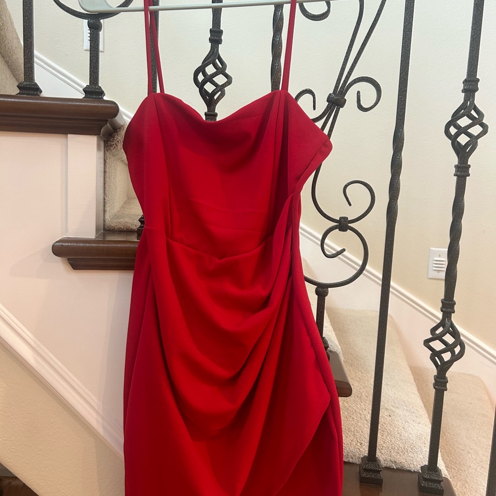 My Elegant Red Strapless Dress